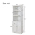 Full Size Murphy Bed with Storage - Self-Closing, Rustic White, Space-Saving for Guest Room, Home Office - Minihomy