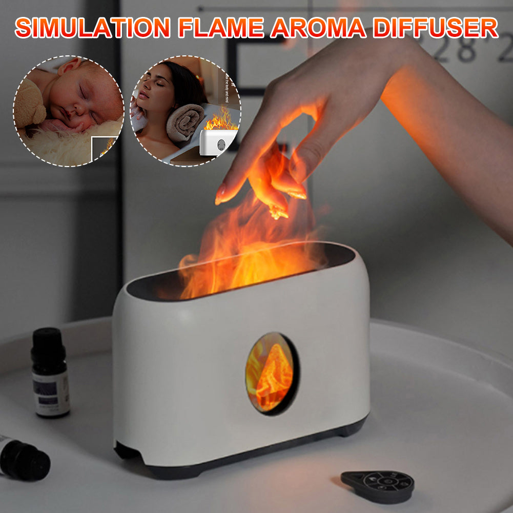 Mute Aroma Diffuser Humidifier with Realistic Flame Simulation