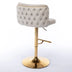 Beige Swivel Barstools, Adjustable Height, Tufted Back, Modern PU Upholstery, Set of 2 for Kitchen Island & Pub - Minihomy