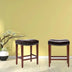 Dark Brown Leather Barstools - Set of 2 - Minihomy