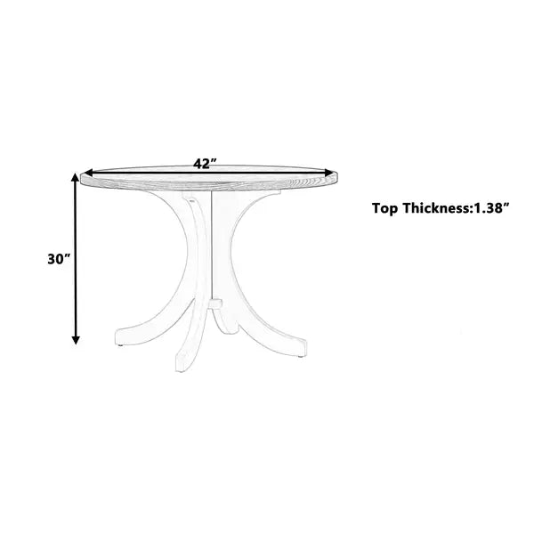 Mid-Century Round Dining Table for Small Spaces - Walnut Wood, TOPMAX - Minihomy