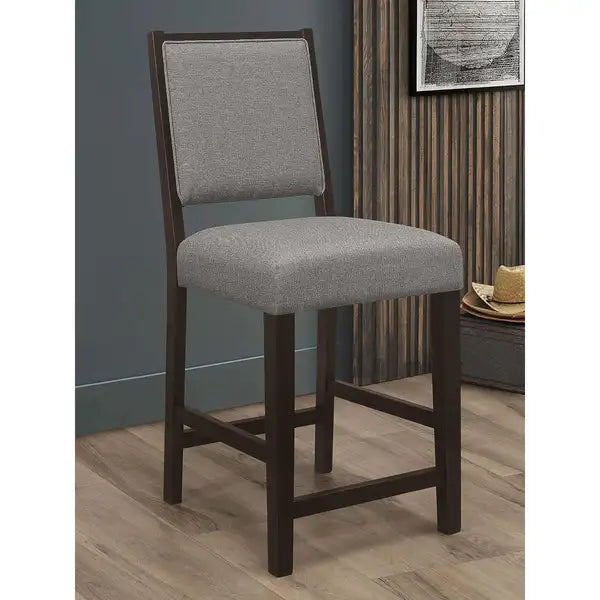 Grey & Espresso Footrest Stools (Set of 2)