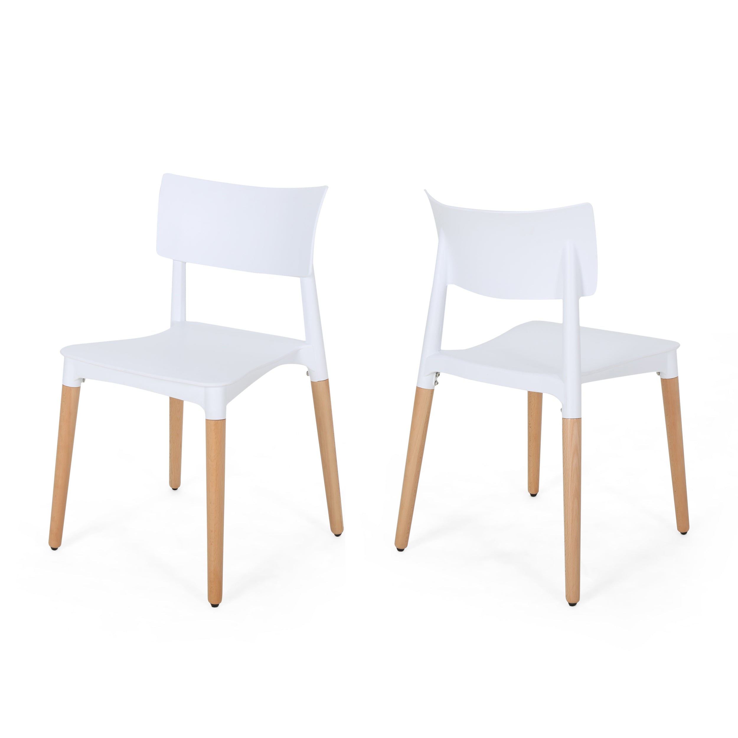 2 Pack Plastic Dining Chairs - Comfortable & Durable