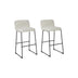 Gray Channel Stitched Barstools with Sled Base (Set of 2) - Minihomy