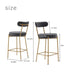 Gold Bar Stools Set of 2, 25" Counter Height Upholstered Sherpa Stools with Backs - Minihomy