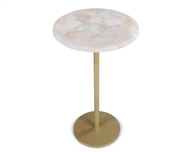 Rose Quartz Bedside Table - Rosie - Beige