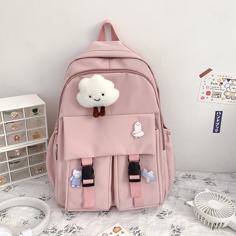 Nylon School Bags For Teenage Girls Waterproof School Laptop Backpack