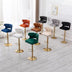 Beige Velvet Bar Stools with Back & Footrest - 2-Piece Set - Counter Height - Minihomy