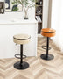 Khaki Faux Leather Bar Stools Set of 2 | Height Adjustable Swivel Counter Stools for Kitchen & Living Room - Minihomy