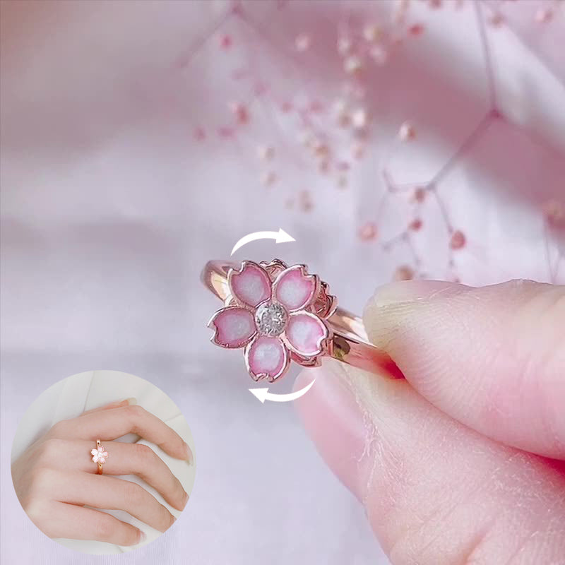 Cherry Blossom Rotatable Ring - Ins Sweet Rings