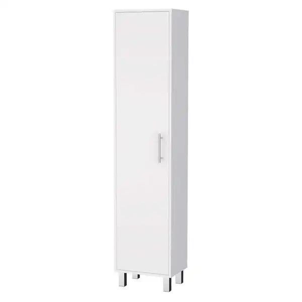 Lawen Tall Storage Cabinet: Single Door, 3 Broom Hangers