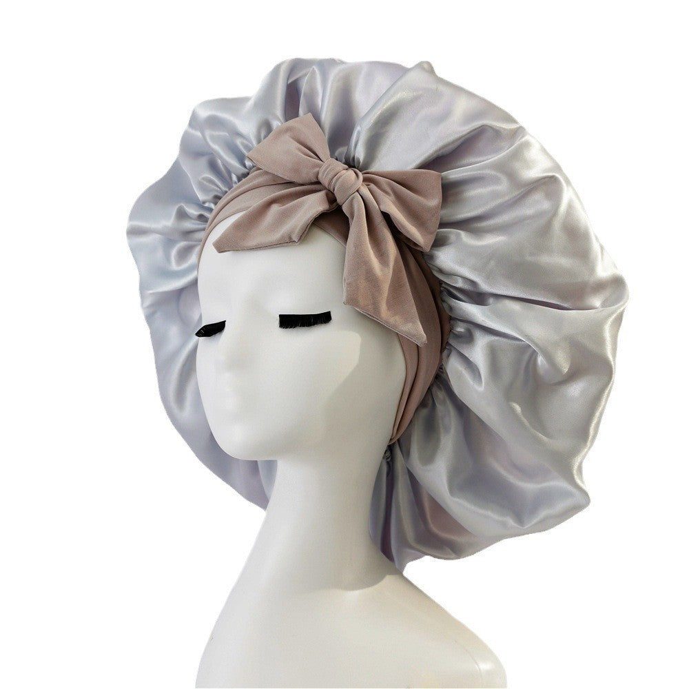 New Silk Bonnet For Sleeping Women Satin Bonnet Hair Bonnet Night Sleep Cap Scarf Wrap For Curly Hair With Tie Band For Curly Hair