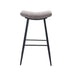 Counter Height Bar Stools Set of 2 - Linen Upholstered with Footrest - Dining Room Kitchen Island - Minihomy