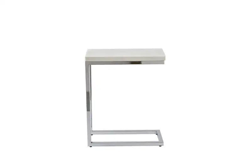 White Marble Top Chairside End Table - Echo Collection