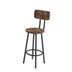 Bar Table Set with 2 Backrest Bar Stools & Partition - Minihomy