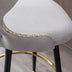 2-Pack Light Gray Modern Bar Stools, 25" Counter Height, Swivel, Tufted Gold Nailhead Trim, Metal Legs - Minihomy