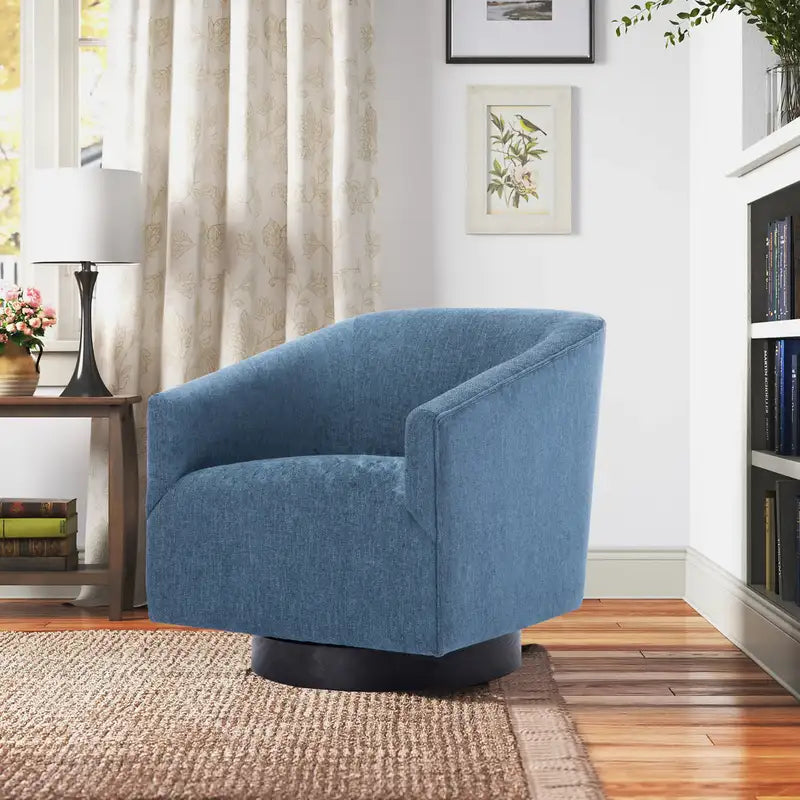 Garland Cadet Blue Swivel Chair - Wood Base