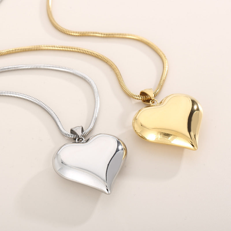 Gold Silver Hollow Heart-shaped Necklace - Ins Simple, Versatile, Personalized Love Necklace