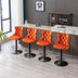 Orange Velvet Bar Stools Set of 2 - Adjustable Height, Tufted Back, Modern Kitchen Island Barstools - Minihomy