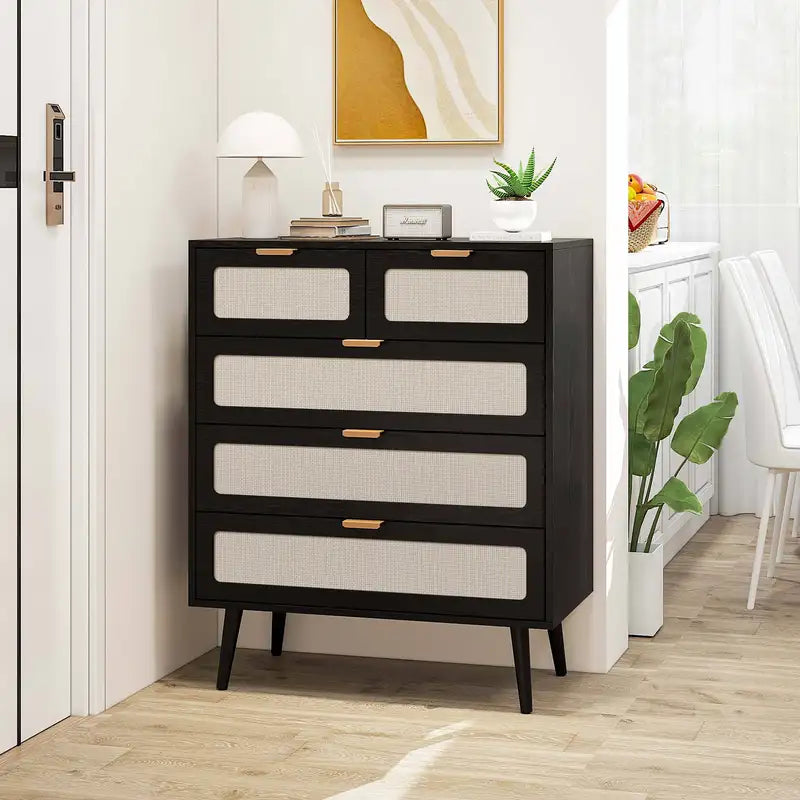 5-Drawer Accent Cabinet: Bedroom, Living Room & More Storage