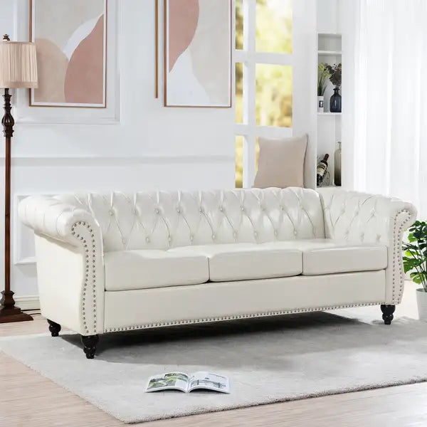 Chesterfield 3 Seater Sofa - 84.65" Rolled Arm