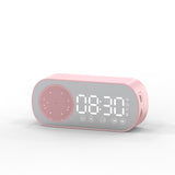 BT Music Alarm Clock Mirror with FM Radio and Phone Stand