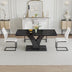 Black Modern Dining Table with MDF Legs - F-790 for Home & Office - Minihomy