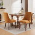 Gold Linen Dining Chairs Set of 2, Upholstered Accent Chairs with Curved Wood Legs - SW1847GL - Minihomy