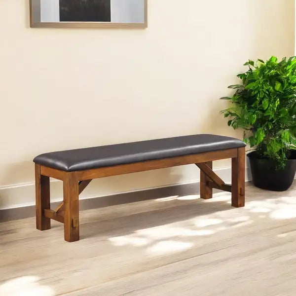 ACME Apollo Bench - Espresso PU & Walnut - 70004