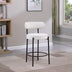 Modern Counter Height Stools Set of 2 - White Upholstered Barstools with Footrest for Kitchen & Dining Room - Minihomy