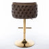 Brown Swivel Barstools Set of 2 - Adjustable Height, Tufted Back, Modern PU Upholstery for Kitchen Island & Pub - Minihomy