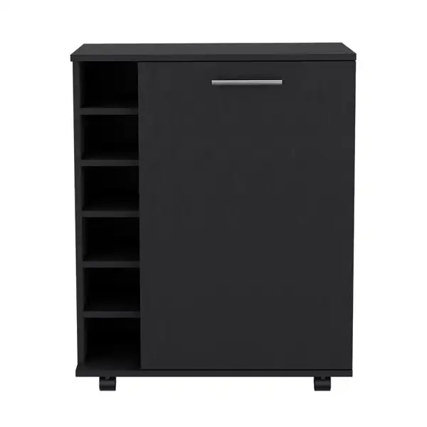 Black Bar Cart for Living Room - Modern Cisco Style