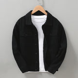 Men's French Retro Casual Solid Color Denim Jacket Shirt