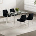 Black Velvet Dining Chairs Set of 4 - Modern Chrome Legs, Bedroom & Desk - Minihomy