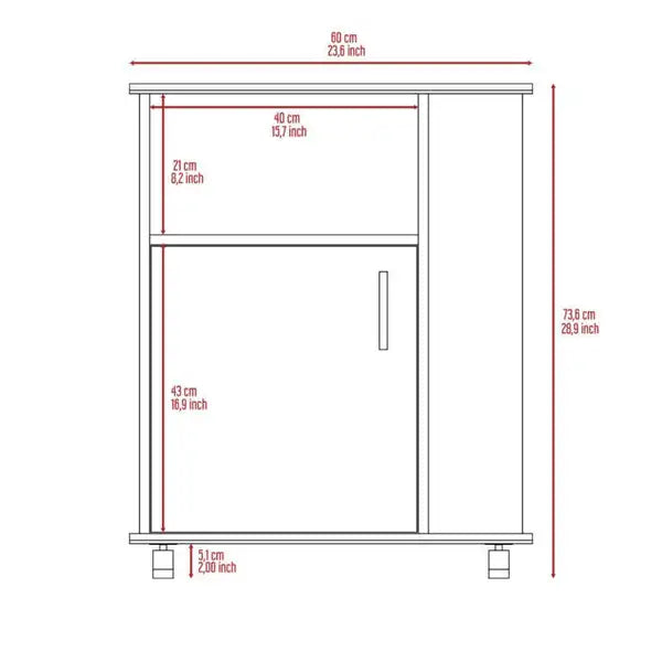 Clayton Kitchen Lower Microwave Cabinet - White - Minihomy