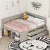 Full Size Daybed with Storage Drawers & Shelves - Gray - Minihomy