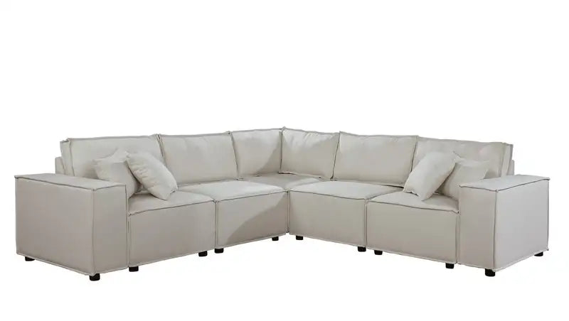 Jenson Beige Linen 99" Modular Sectional Sofa