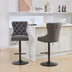 A&A Furniture Black Swivel Barstools, Adjustable Height 25-33", Tufted Back, Set of 2 - Minihomy