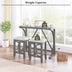 Farmhouse Counter Height Dining Set, 3-Piece with USB Port & Upholstered Stools, Gray - Minihomy