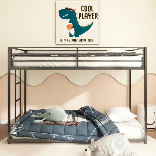 Twin over Twin Metal Bunk Bed - Black Frame