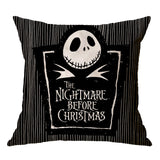 Linen Skull Halloween Pillow Cover