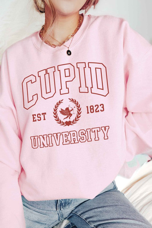 Plus Size - Cupid University Graphic Sweatshirt