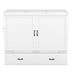 Full Size Murphy Bed with USB Port, Drawer & White Finish - Minihomy