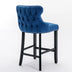 Blue Velvet Wingback Barstools with Nailhead Trim - Set of 2 (SW1824BL) - Minihomy