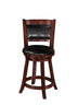 2-Piece Black Faux Leather Swivel Bar Stools - Upholstered & Padded Back for Kitchen - Minihomy