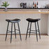 Counter Height Bar Stools Set of 2 - PU Upholstered, Black, with Footrest - Minihomy