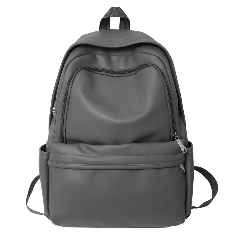 PU Leather Large Capacity College Students' Backpack