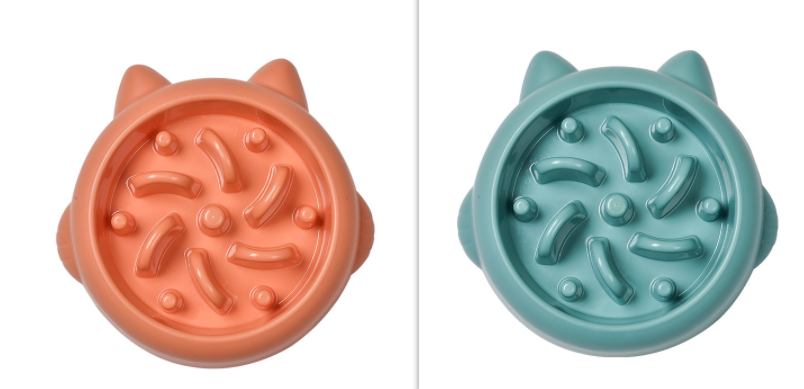 Pet Dog Cat Slow Feeder Bowl - Anti-Choking Interactive Eating Dish