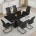 Black Modern Dining Table with MDF Legs - F-790 for Home & Office - Minihomy