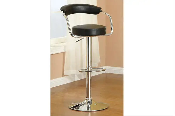 Black Bar Stools Set of 2, Adjustable Swivel Counter Height Kitchen Island Chairs, Contemporary Style - Minihomy